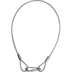 Showgear Safety Cable 6 mm WLL: 80 kg - 75 cm - Silber