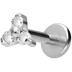 Titan Labret mit Innengewinde KRISTALLBLUME