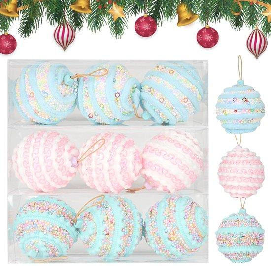 Unyqoos Set van 9 Onbreekbare Kerstballen van Kunststof voor Binnen- en Buitendecoratie