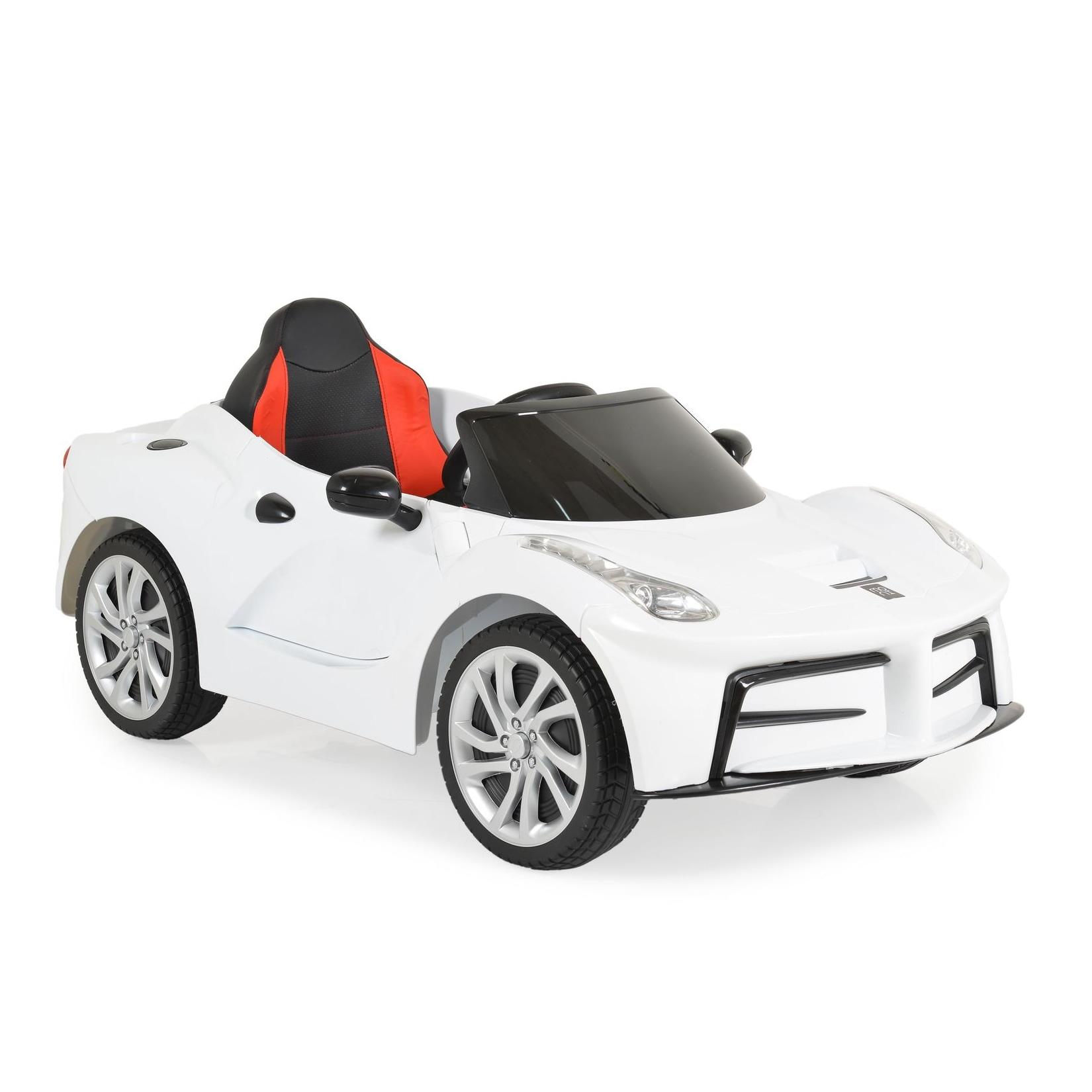 Moni Kinder Elektroauto Liberty, Fernbedienung EVA-Reifen Rücklichter Gurt MP3 weiß
