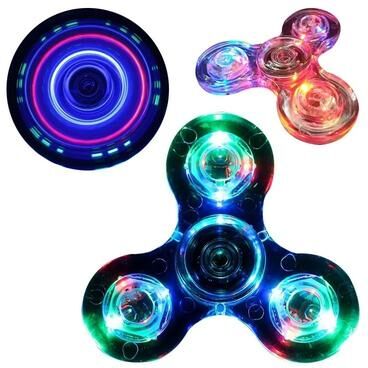 Uplifted Goods LED Glow Fidget Spinner For Stress Relief transparent