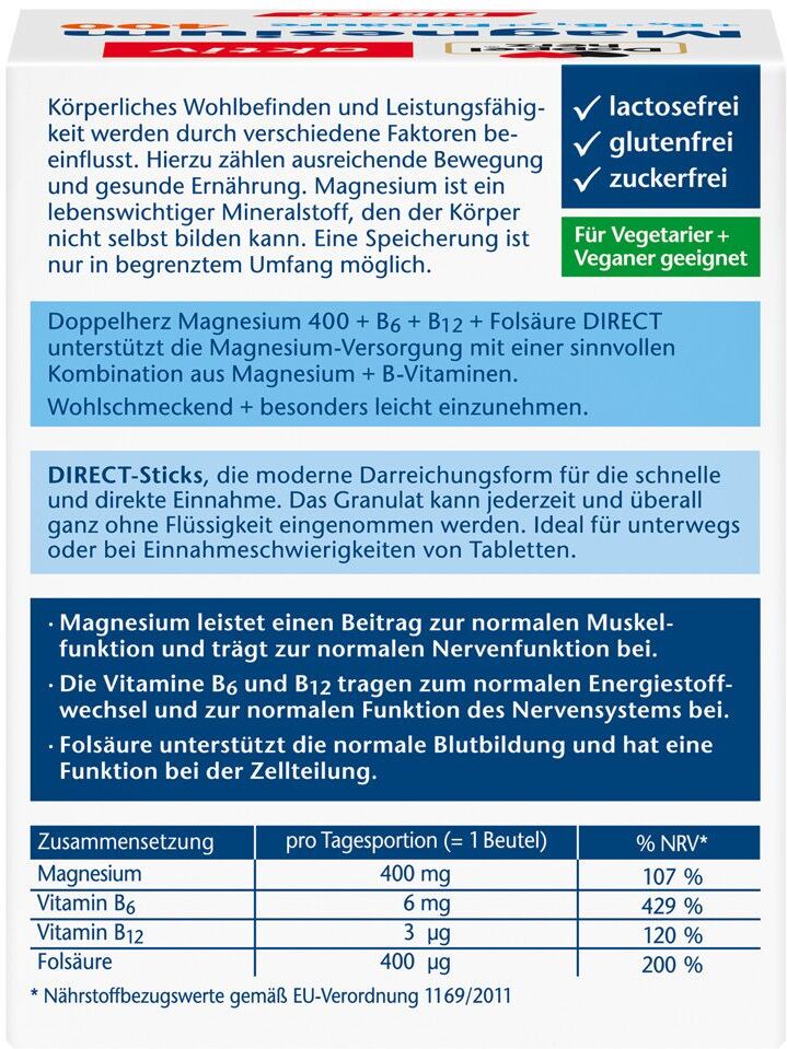 Doppelherz® aktiv Doppelherz Magnesium 400 Direct Pellets 40 St 40 St Pellets