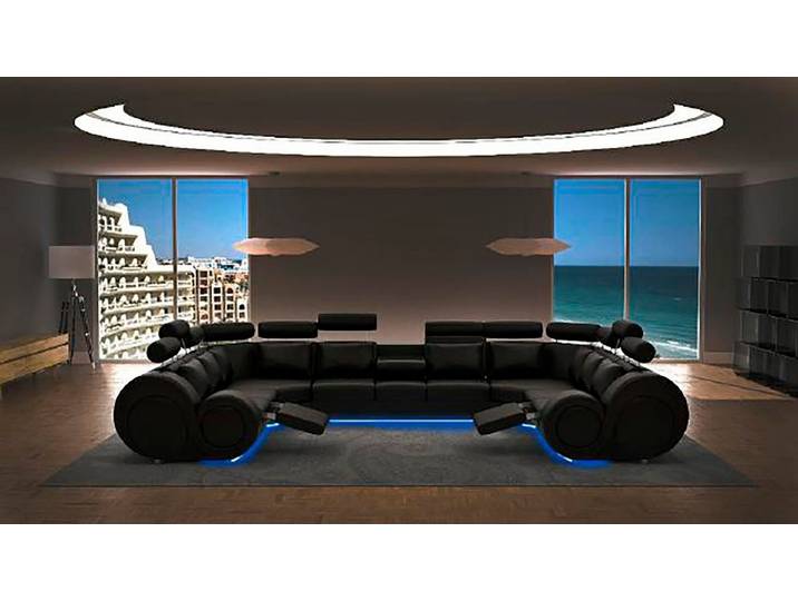 JVmoebel Wohnlandschaft Schwarzes Sofa aus Textil mit stilvollem Design und hoher Haltbarkeit, 1 Teile, Made in Europa