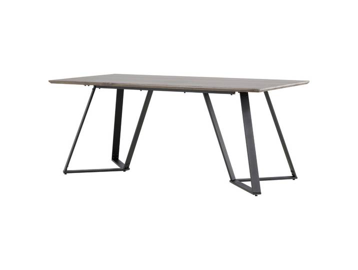 Livetastic Esstisch, Grau, Schwarz, Metall, furniert, rechteckig, eckig, 90x75x180 cm, Esszimmer, Tische, Esstische