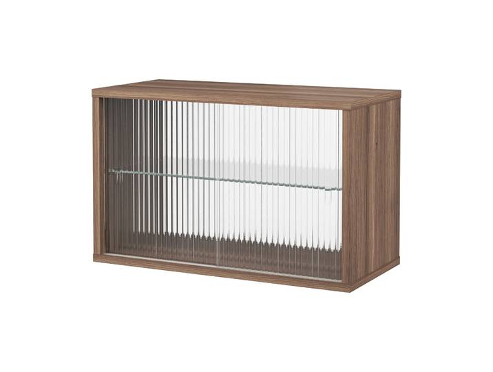 Pira Vitrine Pira Noyer - verre strié, 70x31 cm, dos en verre