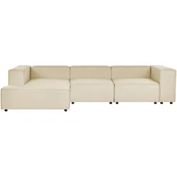 3-SITZER-ECKSOFA Leinen beige linksseitig Aprica
