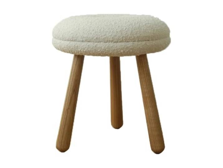 QAUUCP Fußhocker für Wohnzimmer Minimalistischer Make-up-Stuhl in Donutform Schminkhocker mit weichem Lammfleece-Kissen, modernes Schlafzimmer, hoch belastbar