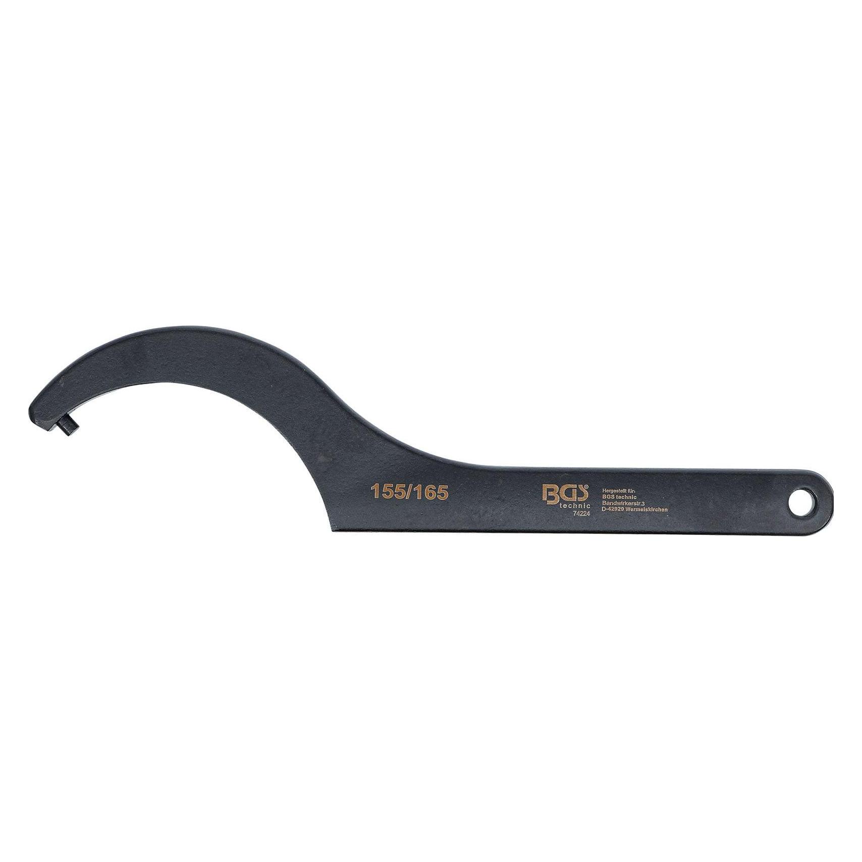BGS Hakenschlüssel mit Zapfen | 155 - 165 mm (155 mm, 160 mm, 165 mm) (74224)