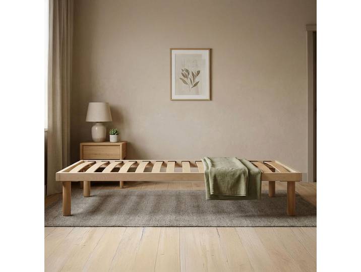 Arbre - Cadre Lit 120x190 cm Marron\, Place et Demie Fabriqué en Italie