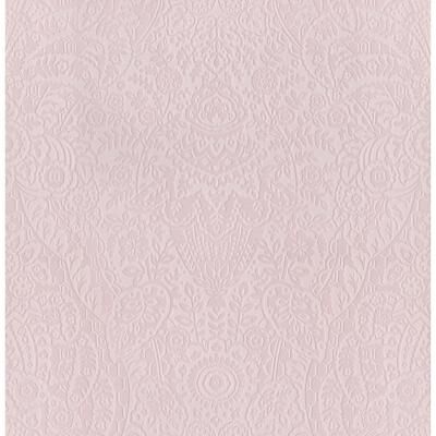 A-Street Prints Maris Pink Flock Damask Wallpaper