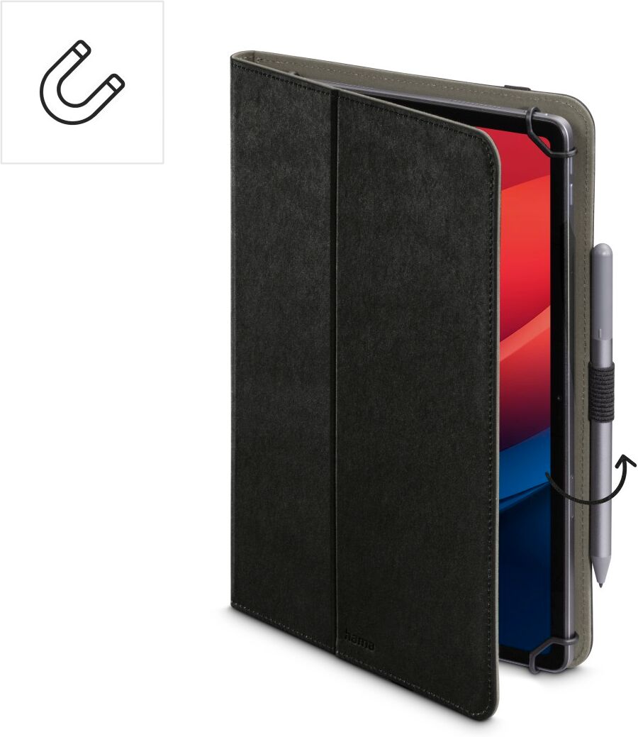 Hama Tablet-Hülle "Schutzhülle "Velvet" für Tablets 24 - 28 cm (9.5 - 11")", schwarz, Tablet, Hüllen, mit Einsteckfächer, universell, Tablet-Hülle
