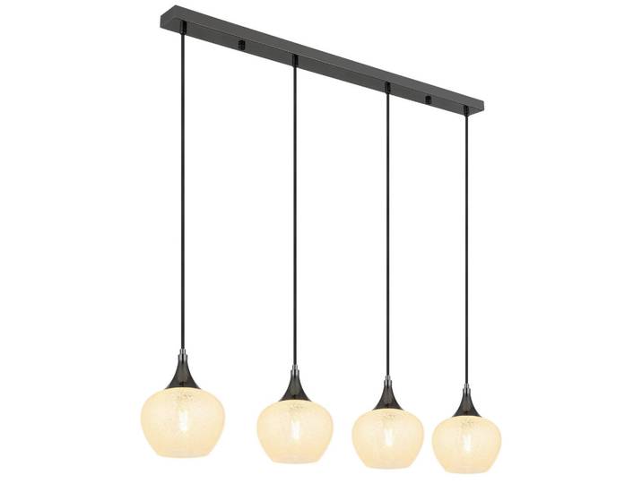 Globo Hängeleuchte, Klar, Schwarz, Chromfarben, Metall, Kunststoff, Glas, 18x120x99 cm, CE, Lampen & Leuchten, Innenbeleuchtung, Hängelampen, Pendelleuchte