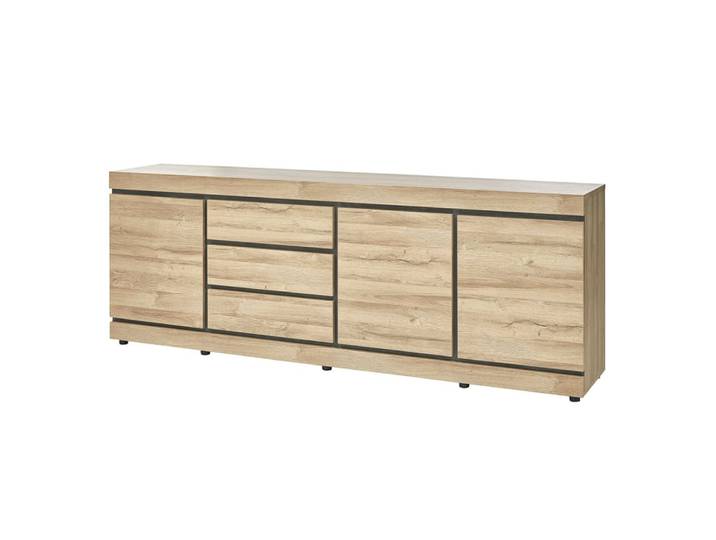 Buffet 3 portes 3 tiroirs aspect bois