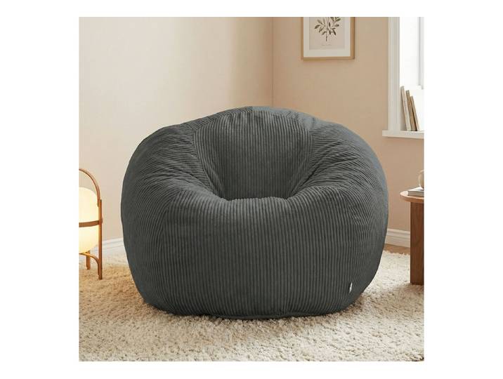 HomeMiYN Sitzsack Rund Sitzsack XXL aus Cord weiches Sofa für Wohnzimmer