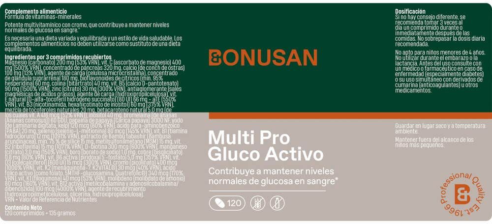 Bonusan Multi Pro gluco Activo 120 comp