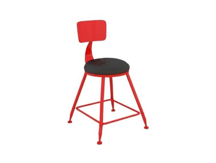 Höhenhocker Runde Barstühle aus Eisen, kleine Balkonbar, Milchteeladen(Red)