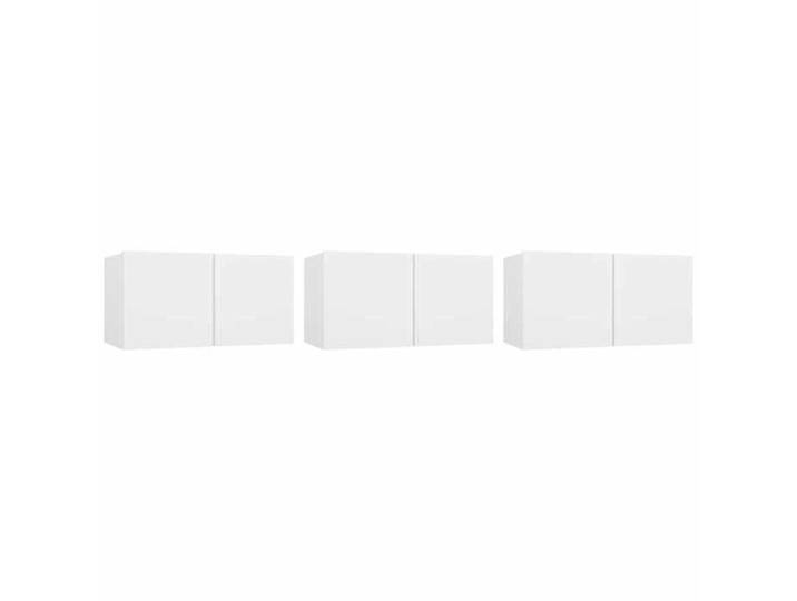 Cabinet TV rustique - PARAJ - Meubles TV/HIFI - suspendus 3 pcs - pour chambre/salon - Blanc 60x30x30cm2909326