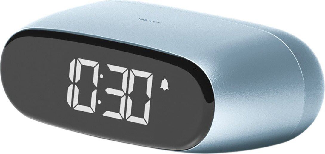 Lexon Minut digitale wekker, ovaal, lichtblauw, LCD-display