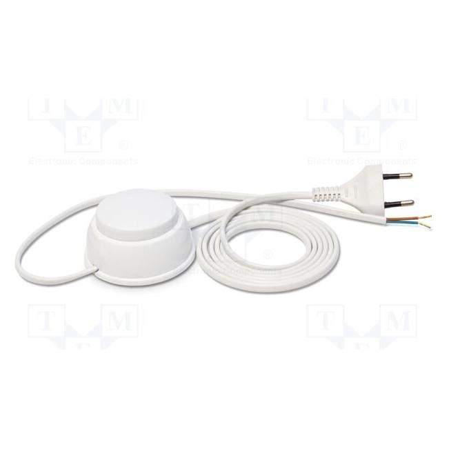Plastrol Kabel 2x0,5mm2 CEE 7/16 (C) Stecker,Leitungen PVC 1,9m weiss (1.90 m) (W-10144)