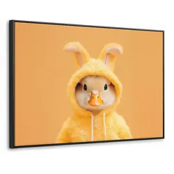 LEINWAND Bilder mit Rahmen - Osterhase - Kostüm - Ente - 150x100