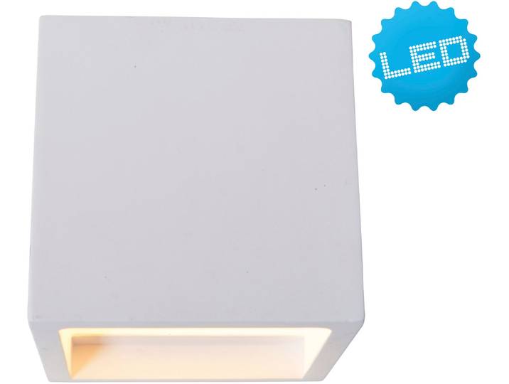 NÄVE LED Wandleuchte Wanna , weiß, 1, H: 11,5cm, 1 Stk., Leuchten, incl. 2x 3W Cree xp LED, l: 11,5cm, b: 11,5cm, h: 11,5cm, Gips, weiß, LED Wandleuchte