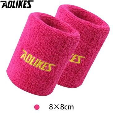 Uplift Essentials High Absorbency Cotton Terry Cloth Sports Wristbands rose