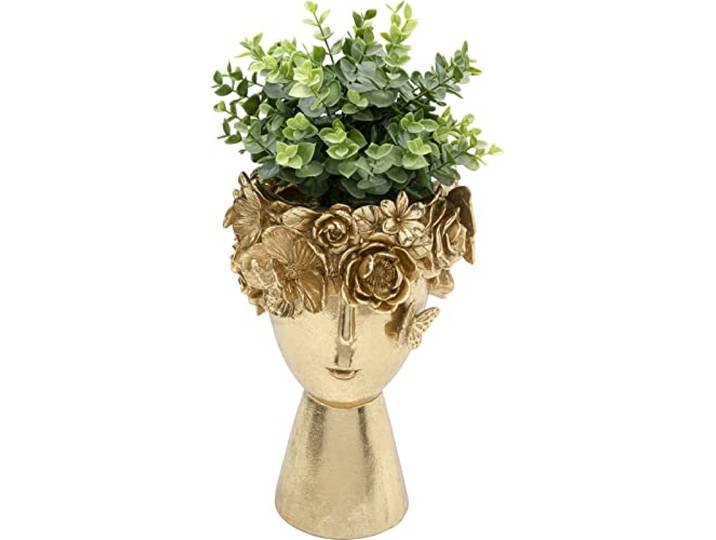 Kare Design Vase Flowercrown, Gold, 31cm Höhe, Blumenvase, Deko Vase, Wohnaccessoire, Vase für Trockenblumen, Wohnzimmer