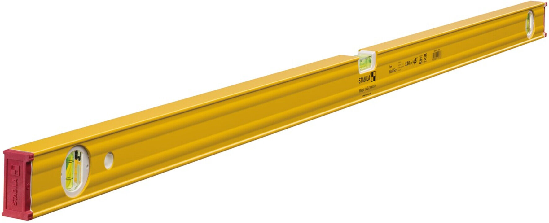 STABILA Wasserwaage 80 AS-2 120cm Alu.gelb ± 0,5 mm/m (19173)