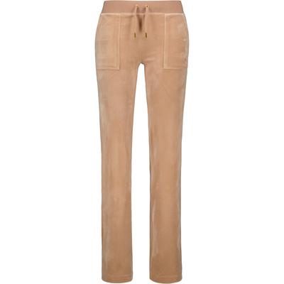 Sweathose JUICY COUTURE "DEL RAY TRACKPANT GOLD HARDWARE Damen", Damen, Gr. L, EURO-Größen, braun (caramel), Samt, 95% Polyester, 5% Elasthan, figurbetont, Hosen Sweathose, Trainingshose Damen, Sweathose, Velour, Jogginghose mit Glitzer, Sale