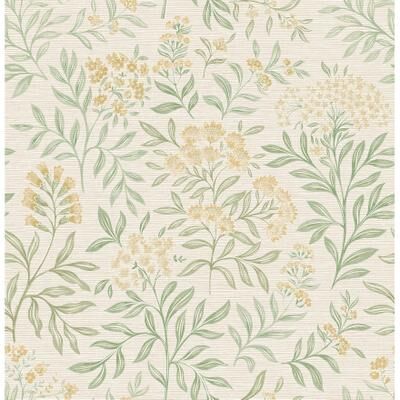 Society Social x WallPops Leafy Floral Wheat Peel and Stick Wallpaper