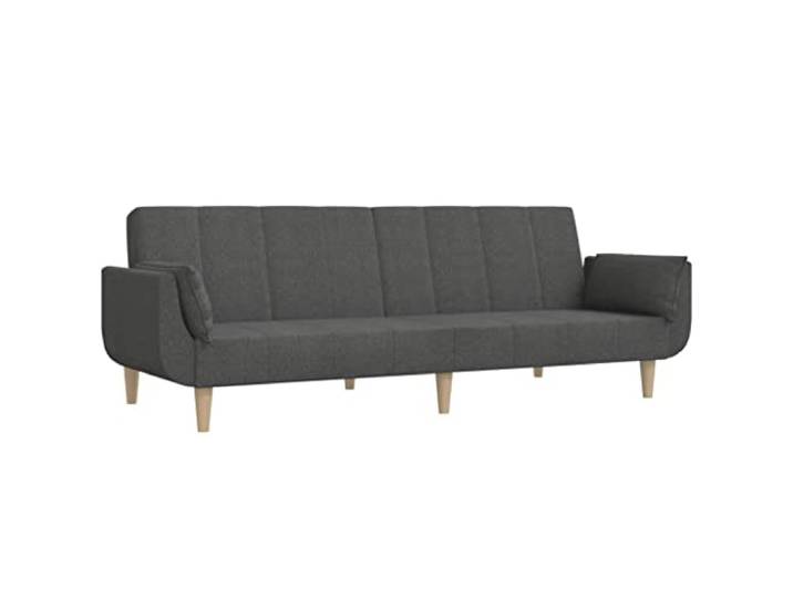 GHVBNMF Schlafsofa 2-Sitzer mit 2 Kissen Klappsofa Stoff Dunkelgrau Vielseitiges Bettsofa für Wohnzimmer und Schlafzimmer mit verstellbarer Rückenlehne und 2 passenden Kissen.