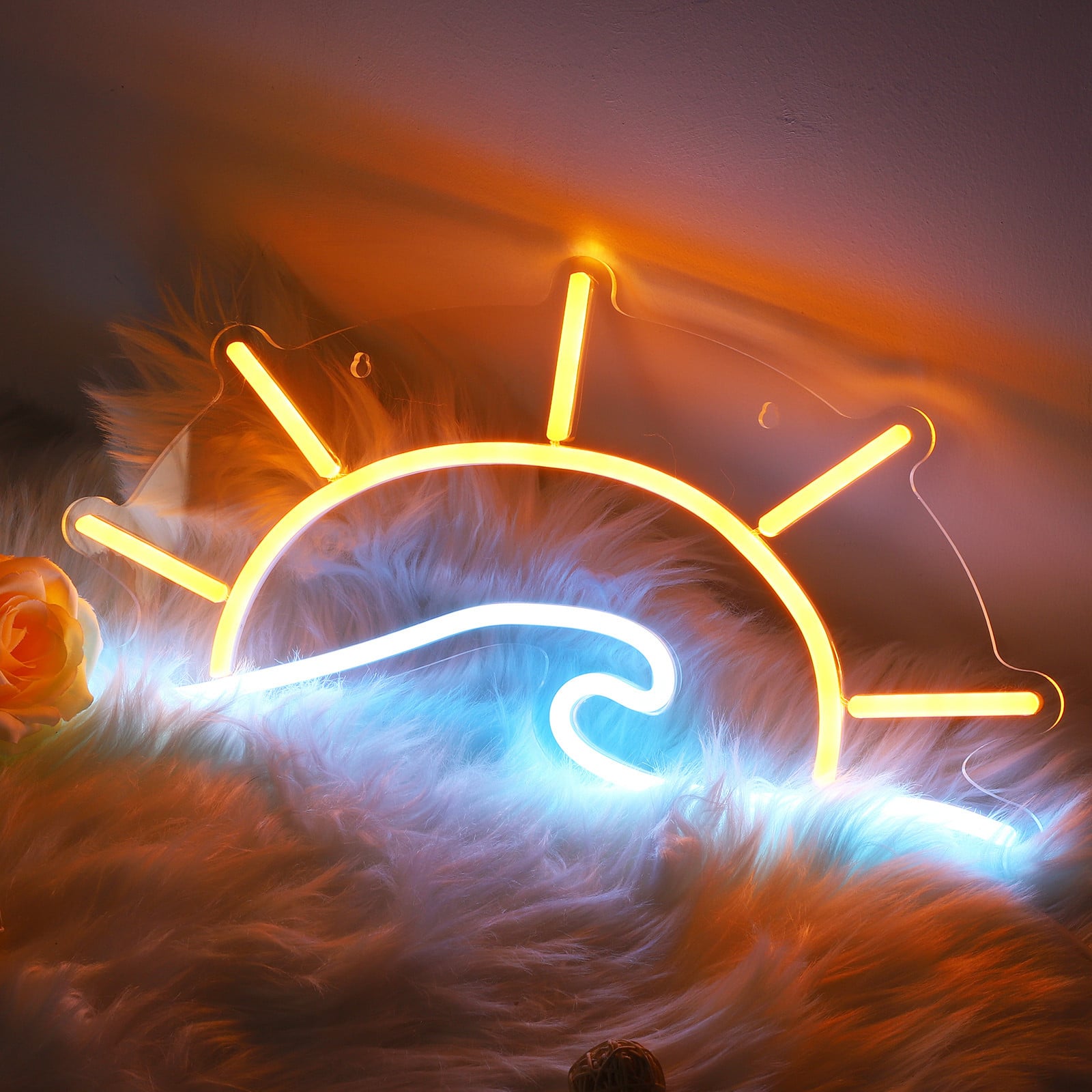 Rosikey LED Neon Wandlamp Zonsopgang USB Nachtlampje voor Slaapkamer en Kinderkamer