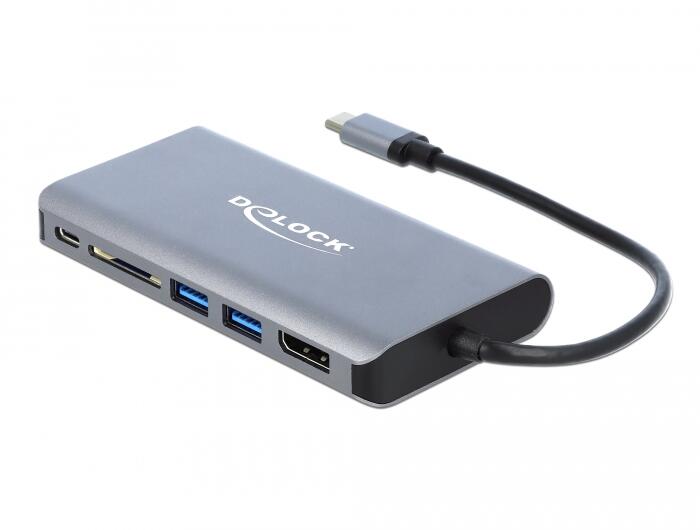 DeLOCK Dockingstation USB Type-C 3.1 zu HDMI / DisplayPort / SD / Gigabit LAN / USB 3.0 Type-A 87683