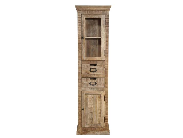 Badschrank schmal VODICE 50cm breit Flur massiv Mangoholz Landhausstil