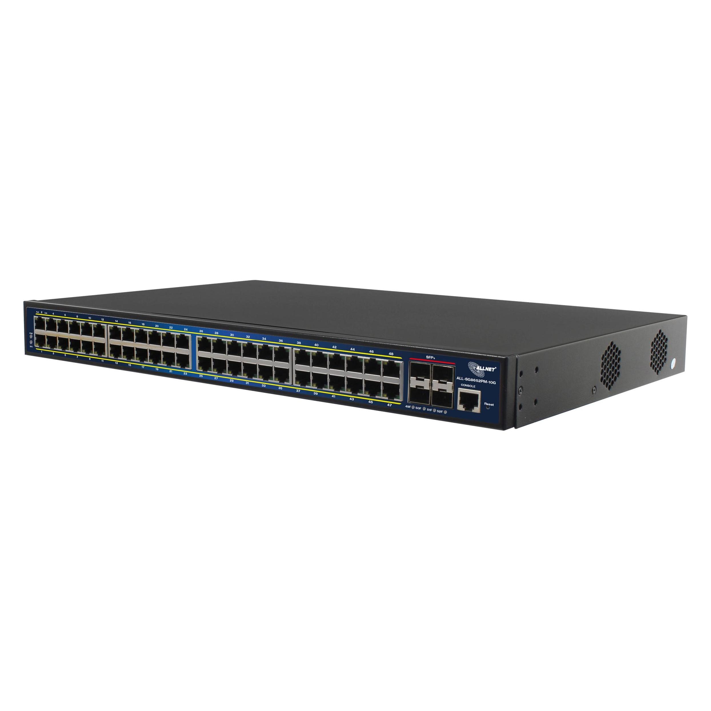 Allnet Switch full managed Layer2+ 52 Port &bull 48x GbE &bull PoE Budget 850W &bull 48x PoE at &bul (52 Ports) (ALL-SG8652PMJ-10G-850W)