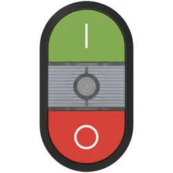 ABB MPD13-11C Doppeldrucktaster, Tasten - oben grün: Symbol I - unten 1SFA611142R1108 MPD1311C