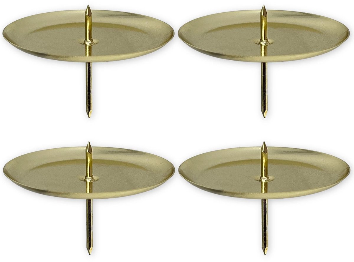Dailygoods 4-delige set kaarsenhouders voor adventskrans - Goud