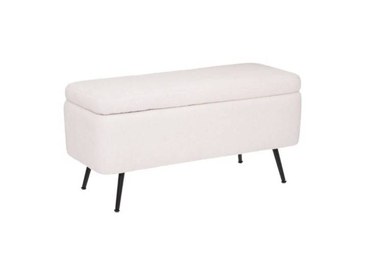 Banc coffre bouclette  Aurora  blanc 100x40cm