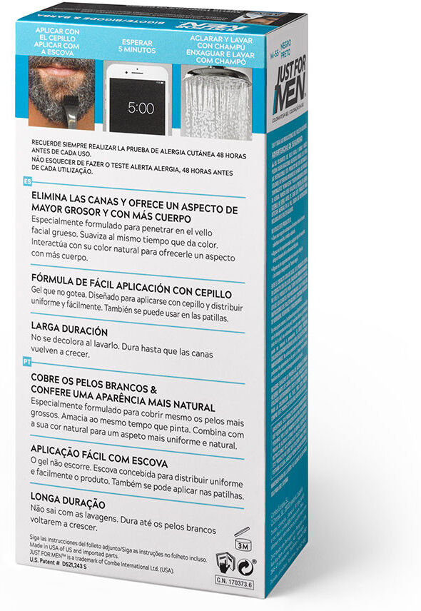 Just For Men Colorante en gel bigote, barba y patillas #negro