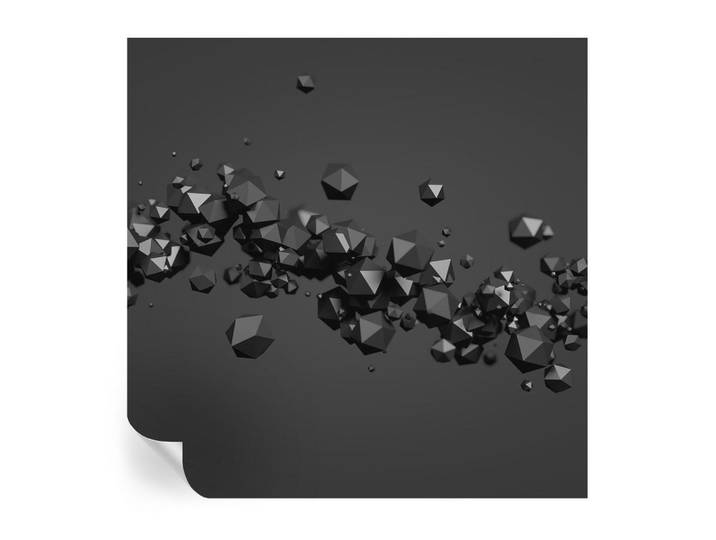 Wallfluent Fototapete 250x250 cm - Schwarze Klumpen, Weiß, 250x250 cm, Tapeten & Wandverkleidungen, Fototapeten