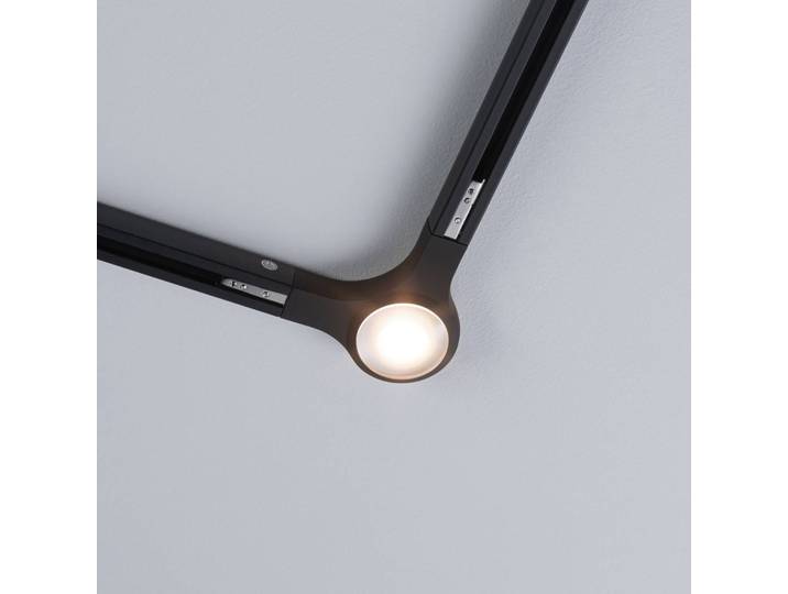 Paulmann URail L-Verbinder LED-Leuchte 827 schwarz URail, dimmbar, schwarz, für Wohn- / Esszimmer, Metall, Modern