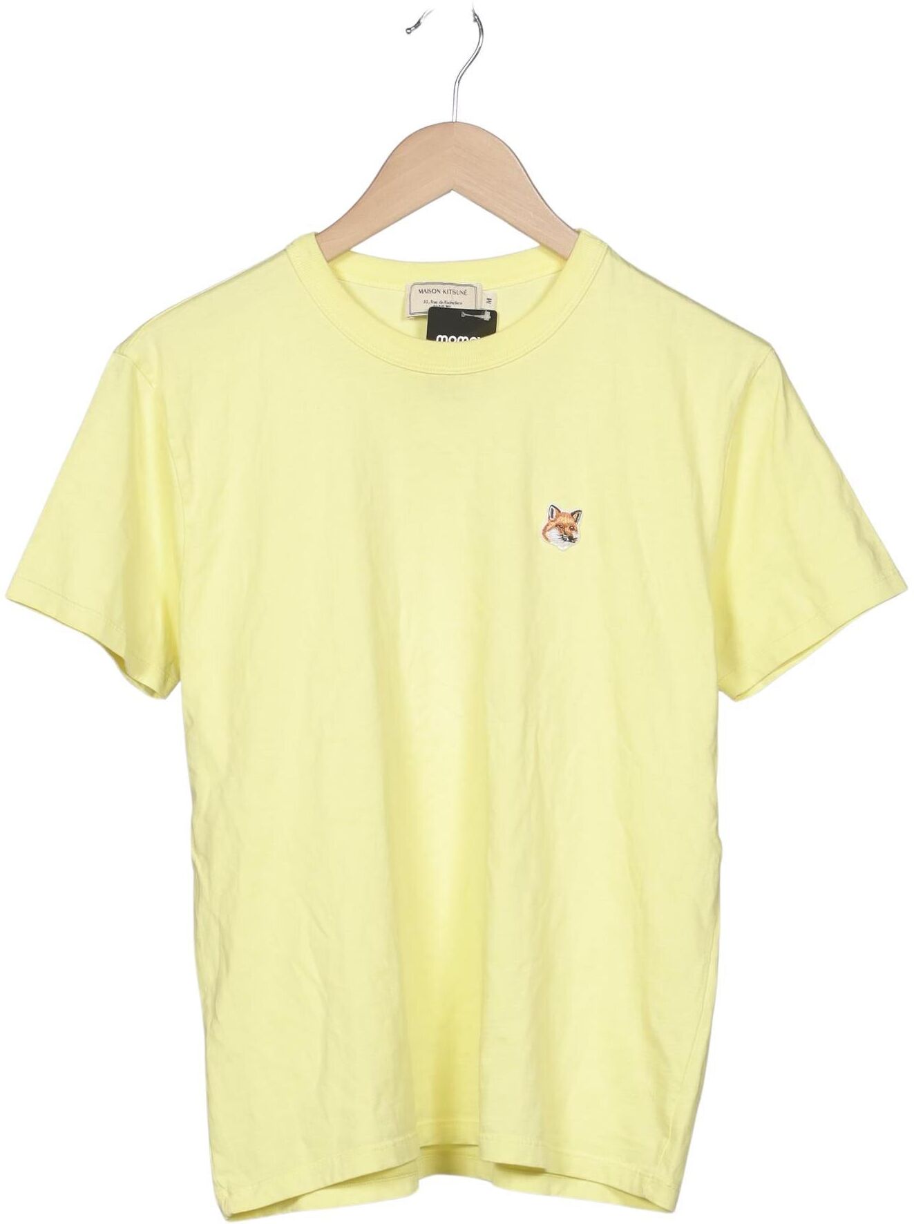 Maison Kitsune Damen T-Shirt, Gelb, Gr. M, Baumwolle - Second Hand