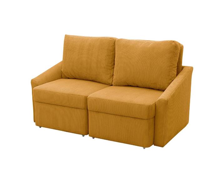 Boxspring-Schlafsofa Befasy Gold Cordstoff Leanca 168 x 86 x 96cm Modern