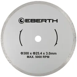 EBERTH Diamanttrennscheibe 300mm, für Gipsplatten, Fliesen & Ziegel