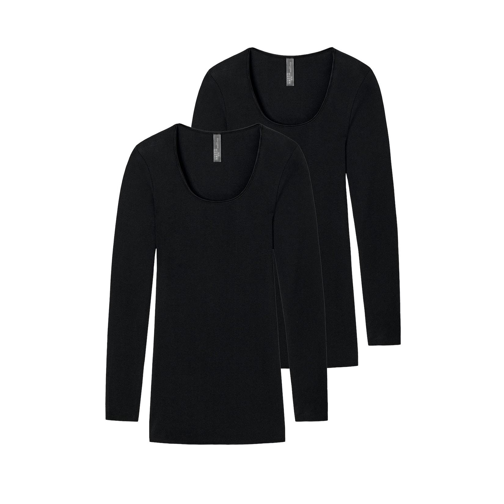 Schiesser Damen Longsleeve Feinripp - Luxury 2er Pack