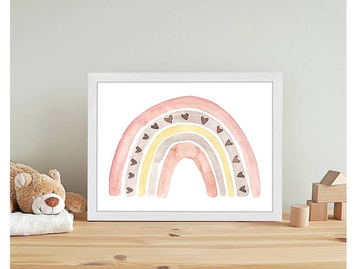 Tableau déco Cute Rainbow 33 x 43cm Multicolore