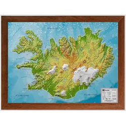 Relief Iceland small 1:500.000 wooden frame, Ratgeber von André Engelhardt Markgraf, André Markgraf Mario Engelhardt Georelief Dresden, Markgraf André Engelhardt Mario