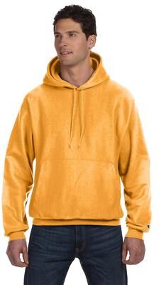 Champion S1051 Reverse Weave Hooded Sweatshirt in Gold size Large S101