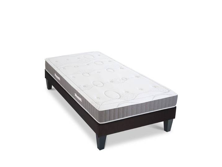 Ensemble matelas mousse sommier bois 90x190
