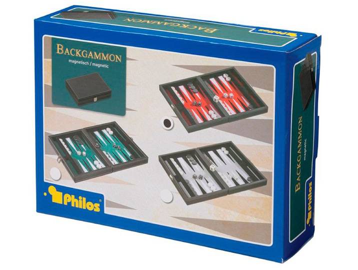 Philos Tinos - Backgammon Koffer - Magnetisch - Rood